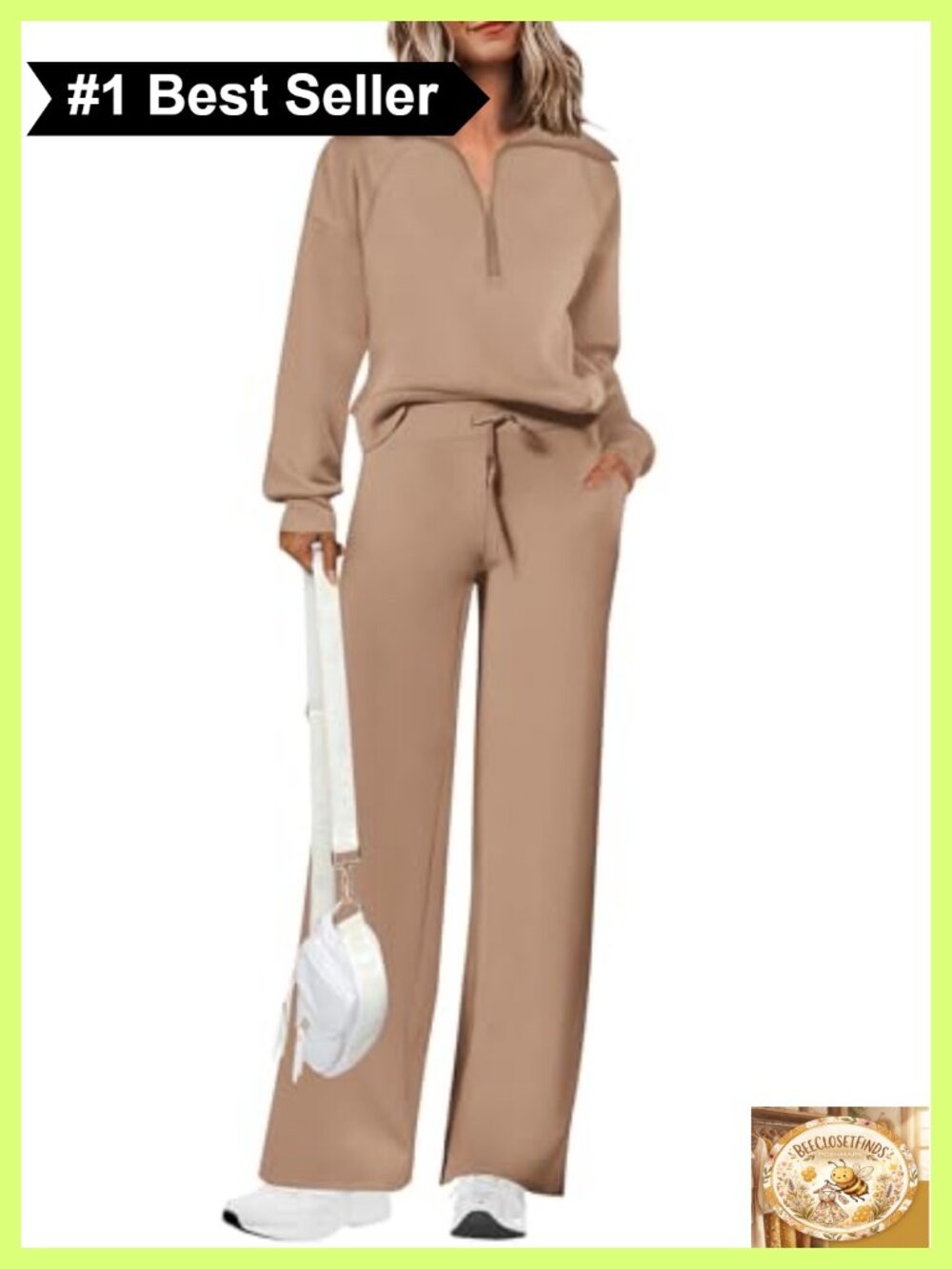 Women 2 Piece Tracksuit Set Half Zip Sweatshirt Wide Leg Palazzo Pants Lounge